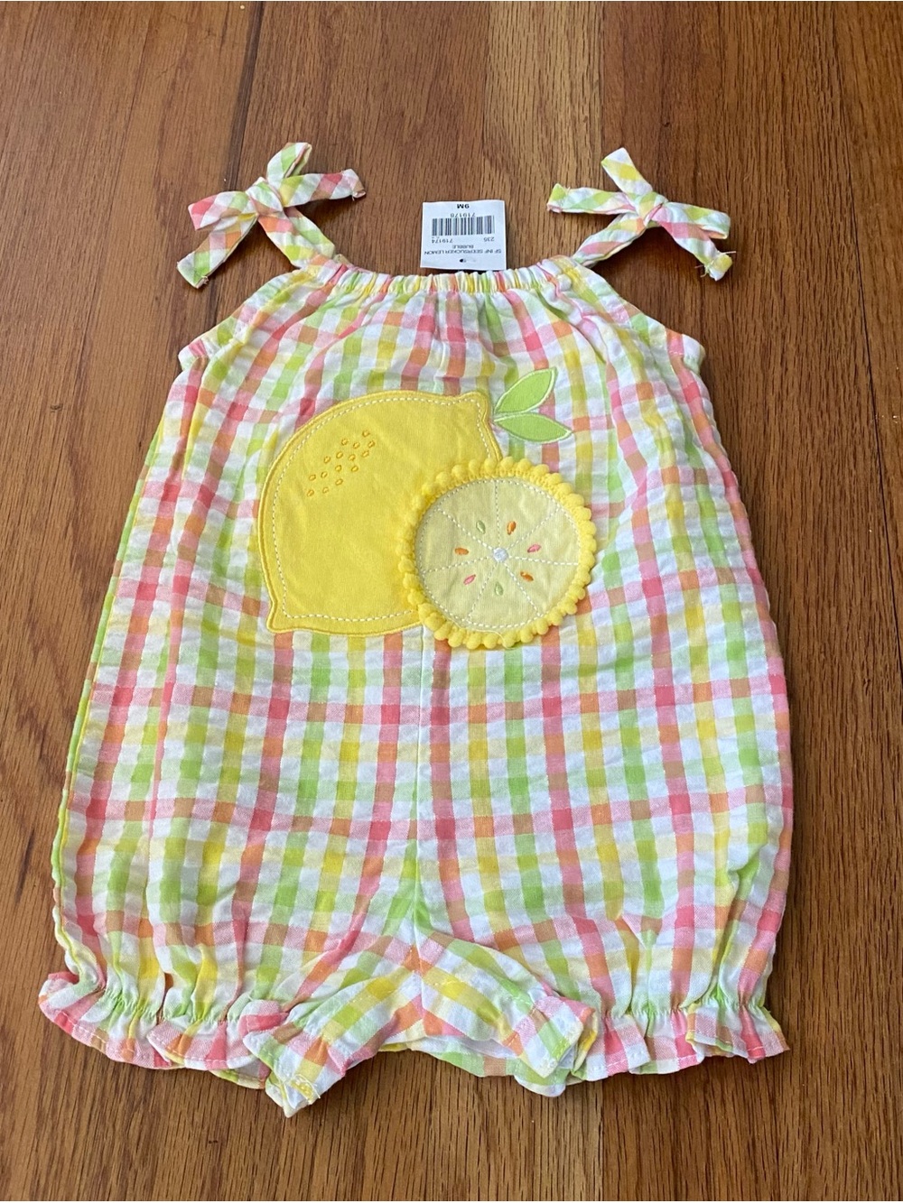 Good Lad Pink Seersucker Lemon Appliqué One-Piece